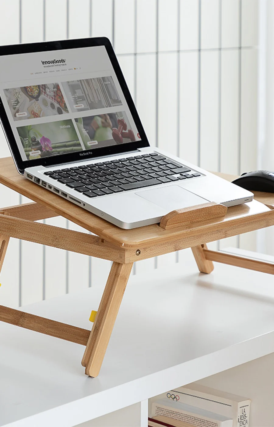 Table pliante d'appoint en bambou - Marron - Image 4