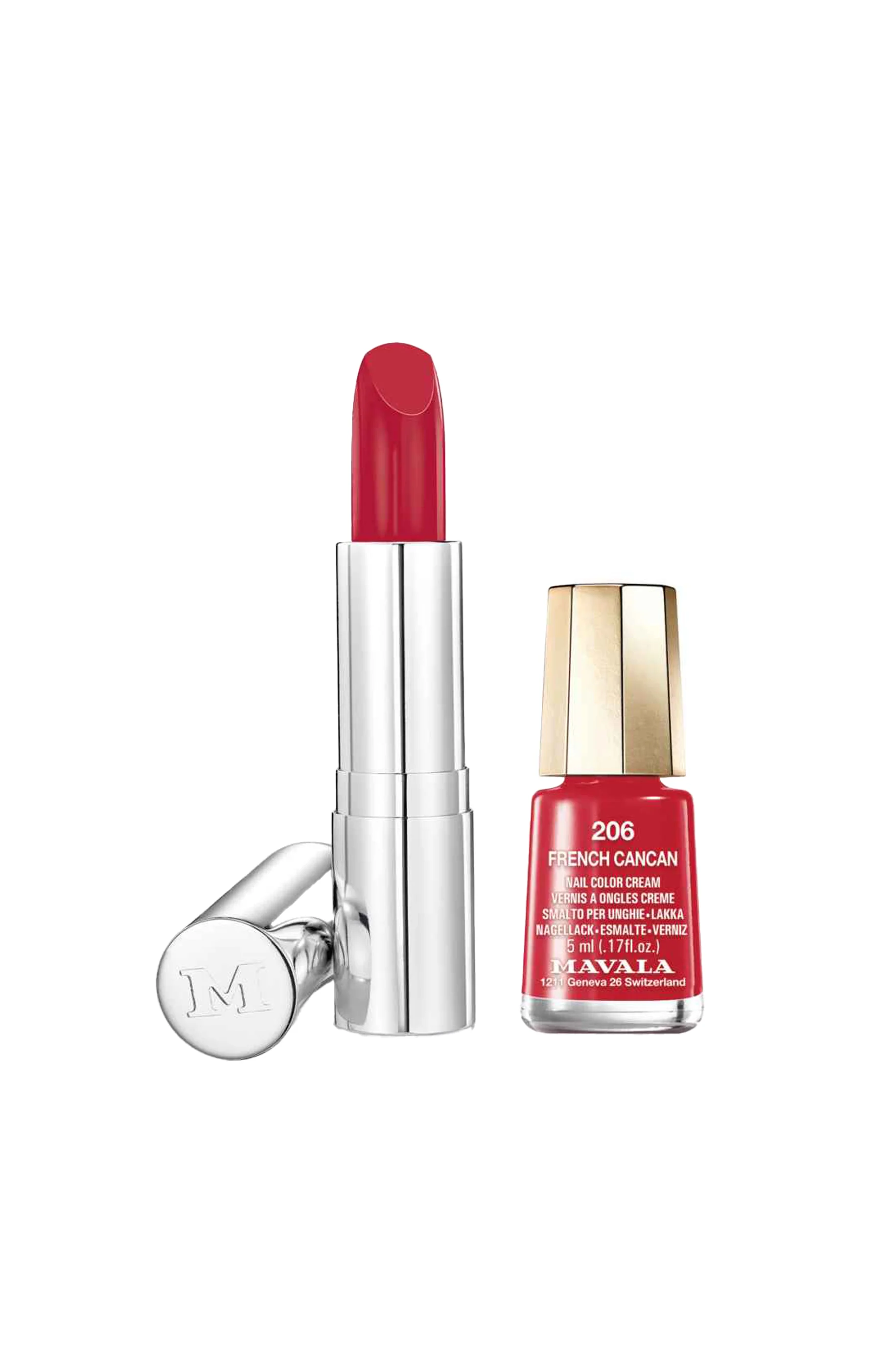 Rouge à lèvres & mini vernis à ongles - 206 French Cancan