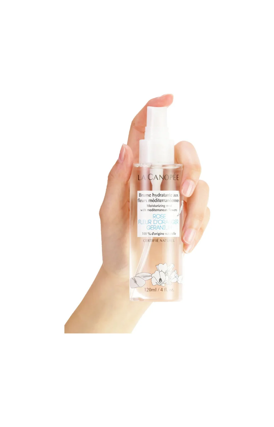 Brume hydratante - Rose, fleur d'oranger & géranium - Visage - 120 ml - Image 2