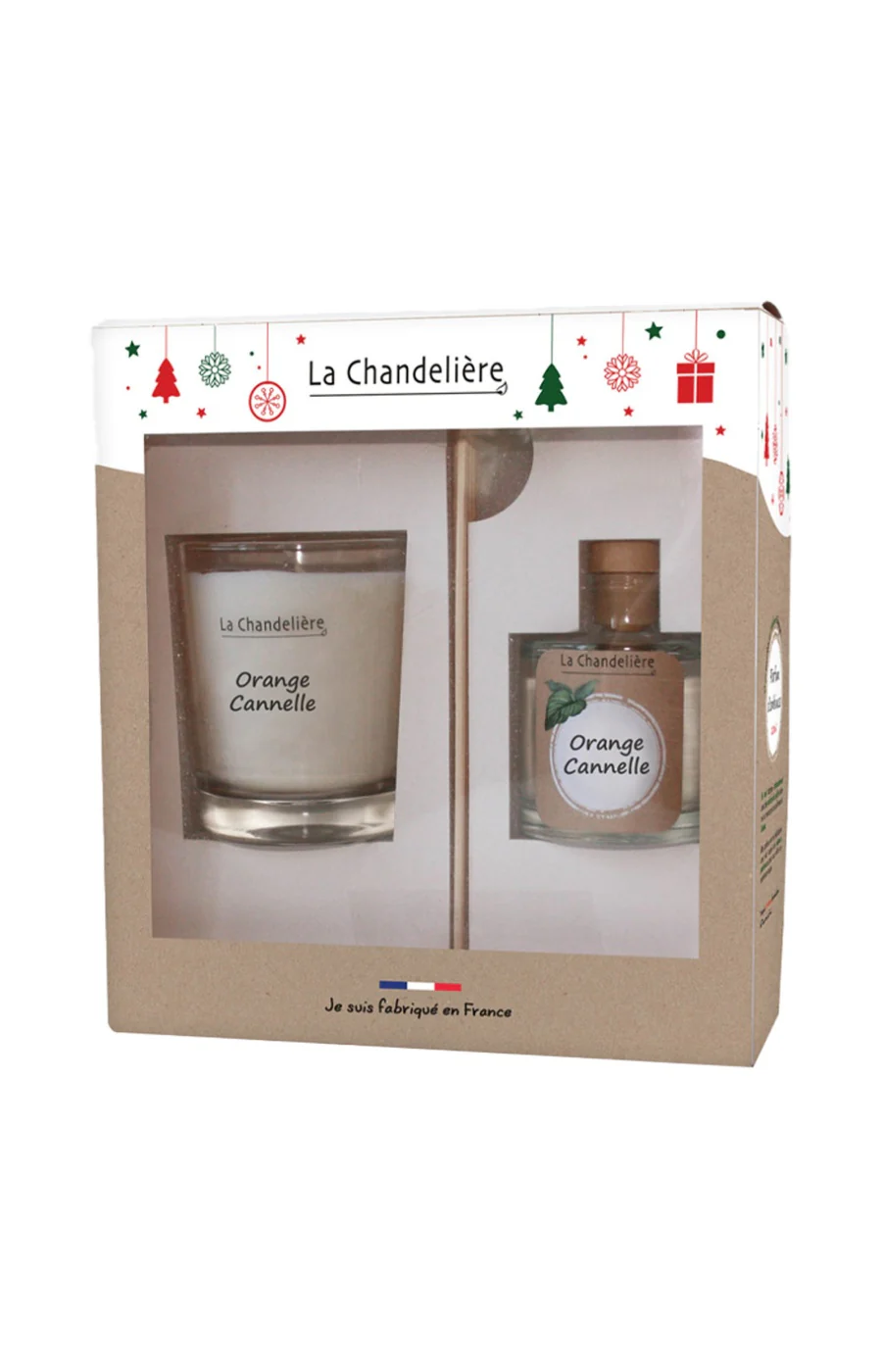 Coffret bougie & vaporisateur d'ambiance - Orange cannelle - 2 produits