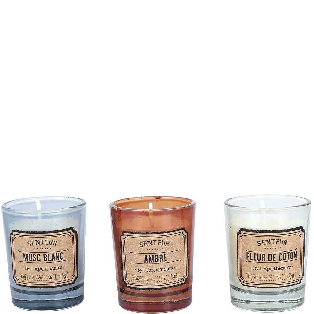 Coffret de bougies parfumées - L'apothicaire - Musc blanc, fleur de coton & ambre - 6 x 30 g - Image 3