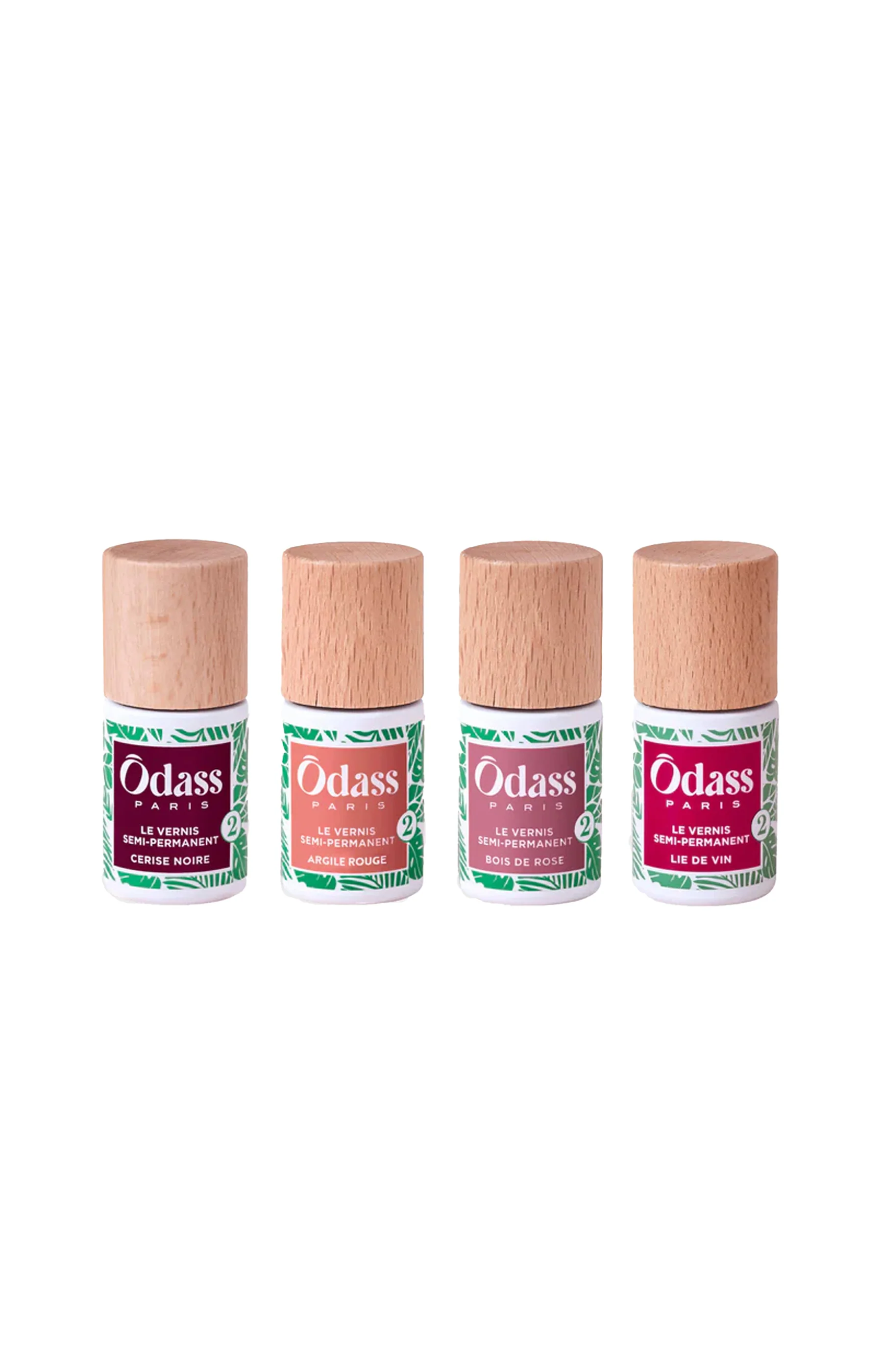 Vernis semi-permanents - Cerise Noire, Argile Rouge, Bois de Rose & Lie de Vin