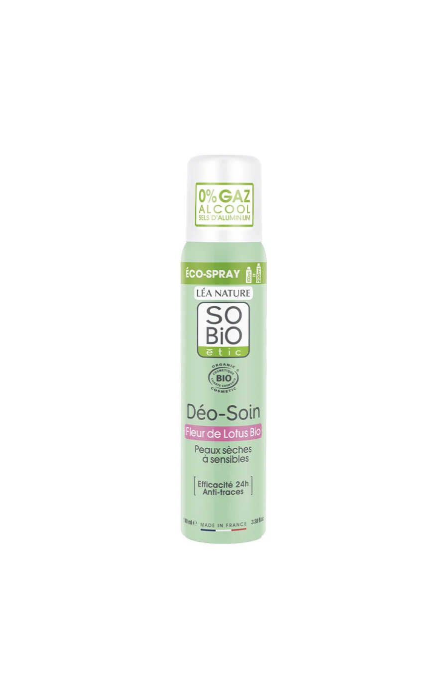 Déodorant soin eco-spray bio - Fleur de Lotus - Peaux sèches à sensibles - 100 ml