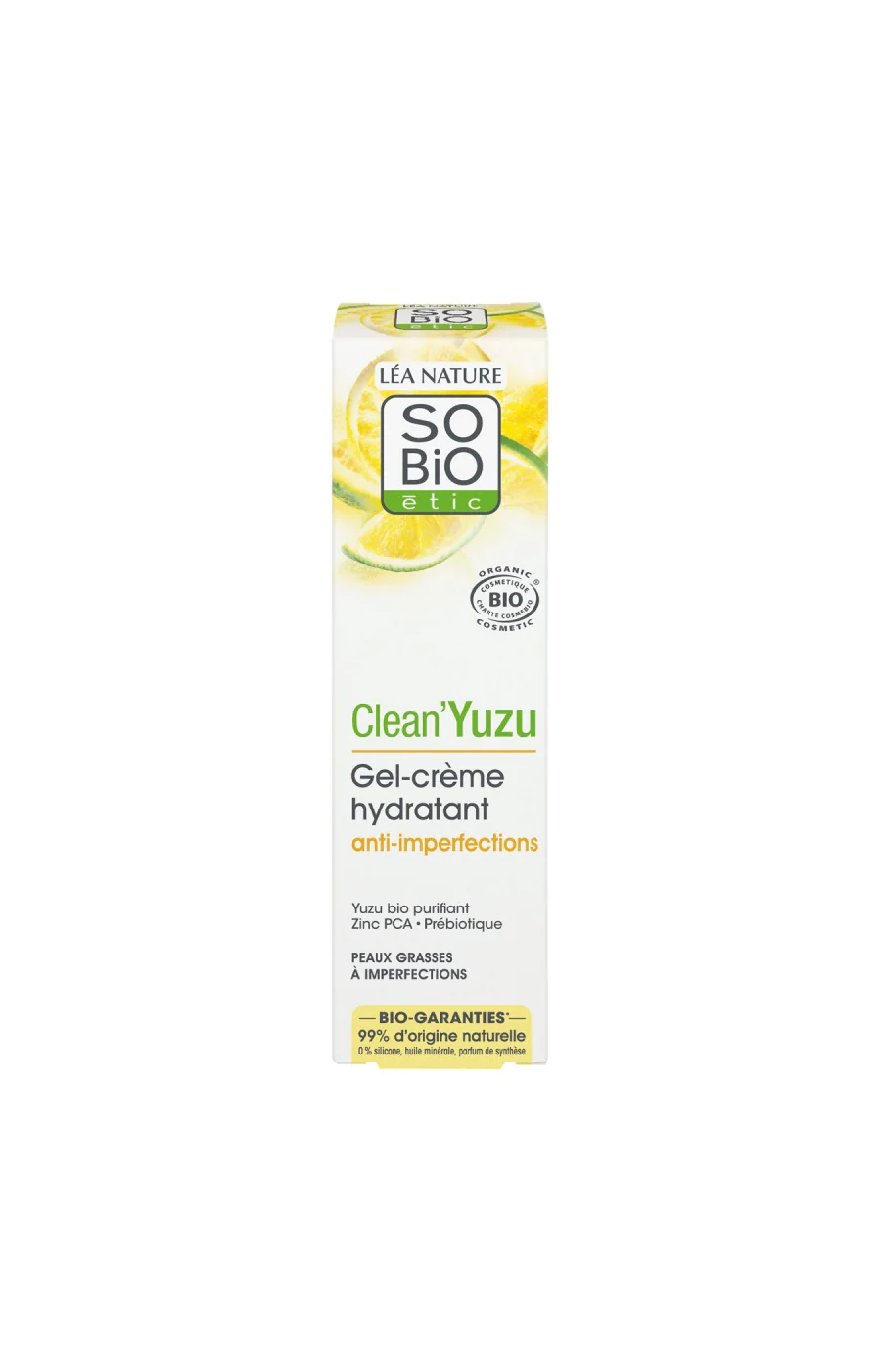 Gel-crème hydratant anti-imperfections bio - Clean'Yuzu - Peaux grasses à imperfections