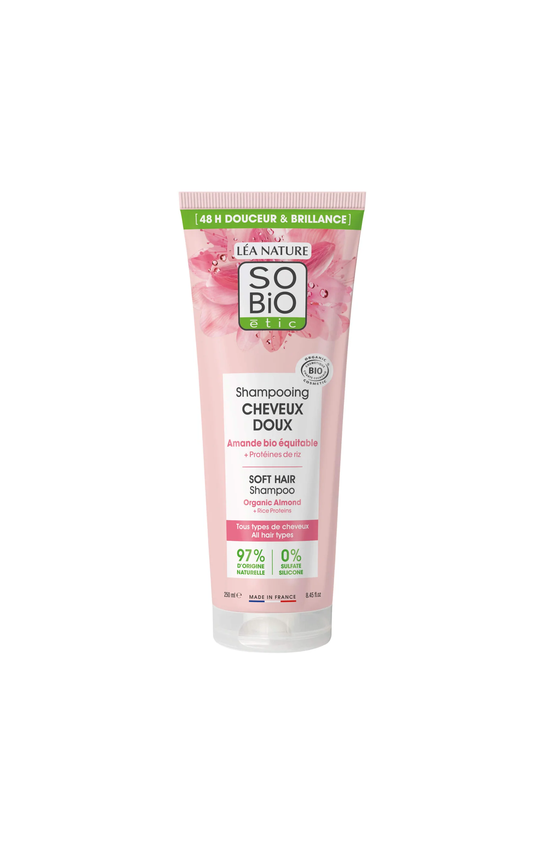 Shampoing hydratant bio - Lait d'amande & protéines de riz - 250 ml