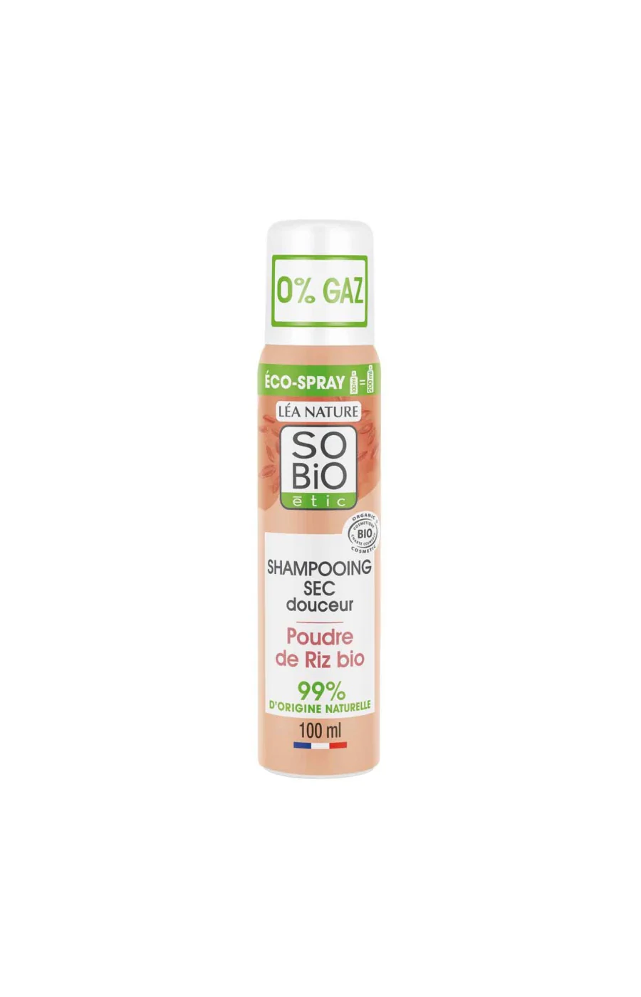 Shampoing sec bio - Poudre de riz bio - Tous types de cheveux - 100 ml