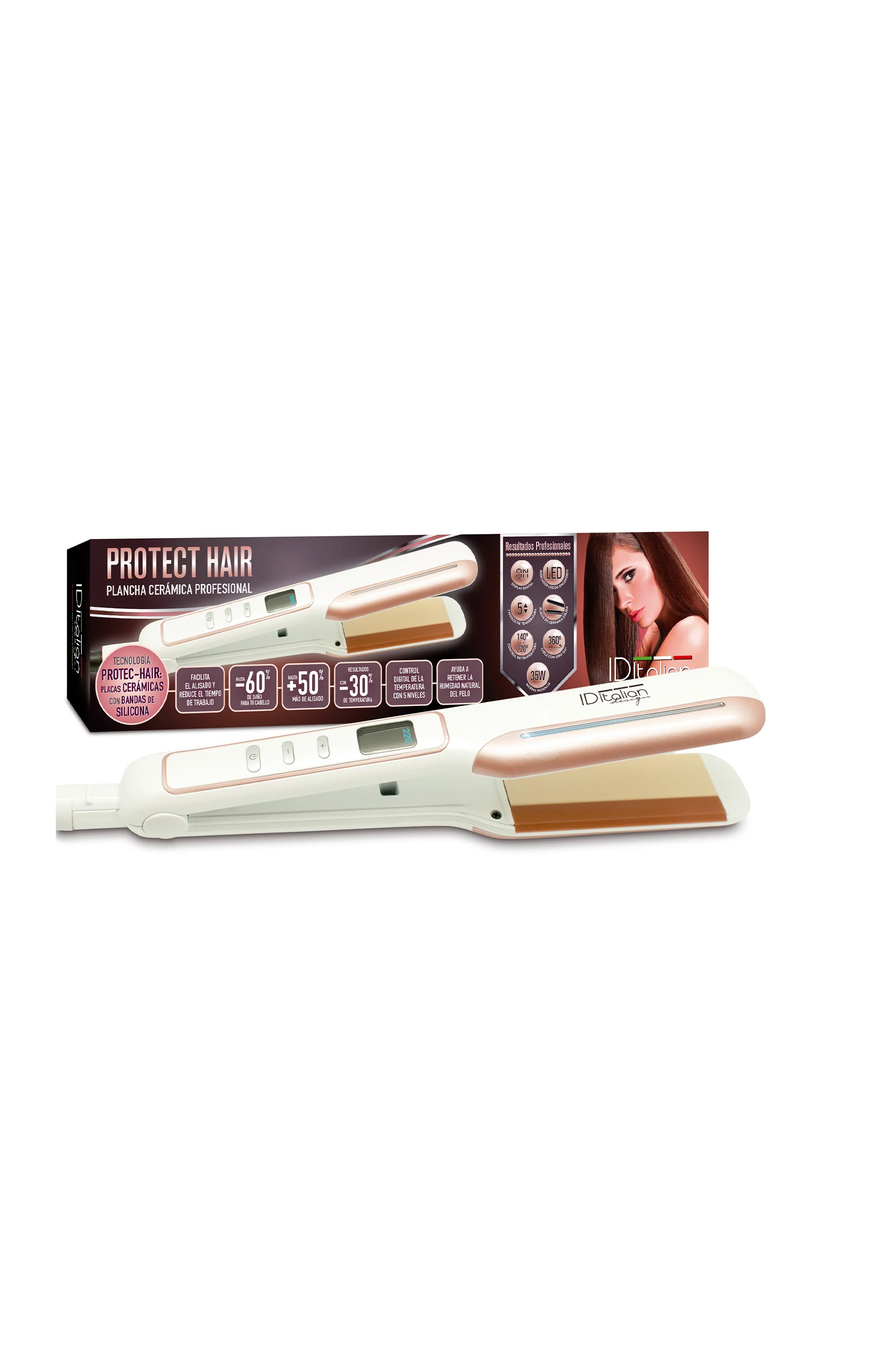 Lisseur professionnel céramique - Protect Hair - 220°C