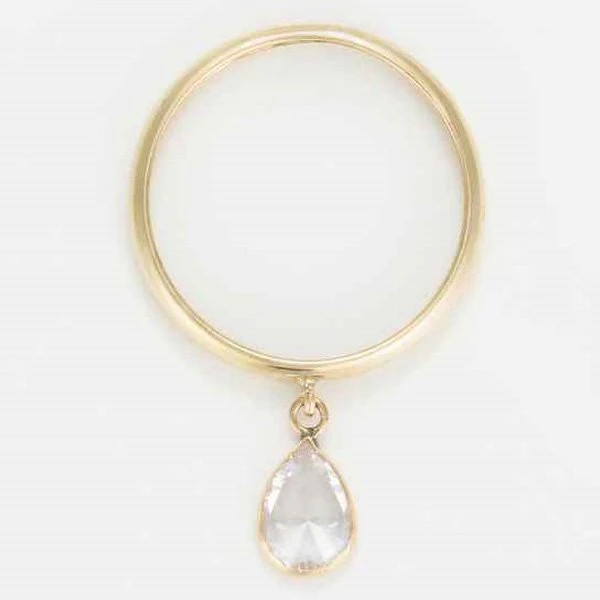 Bague Médaillon blanc - Or Jaune 375/1000 & zirconium blanc