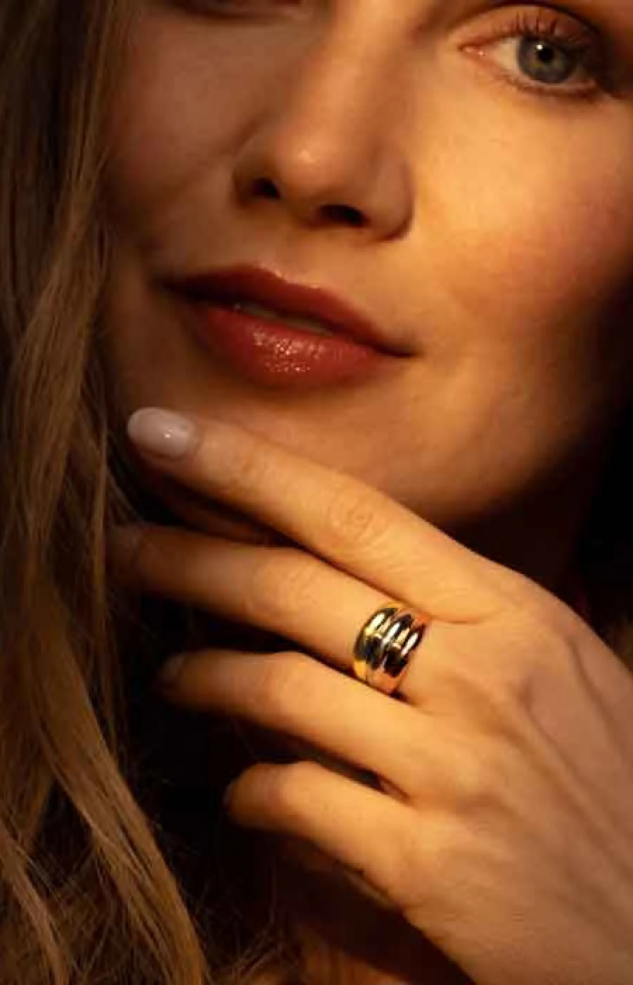 Bague Trianon - Or jaune, or rose & or blanc 375/1000 - Image 4