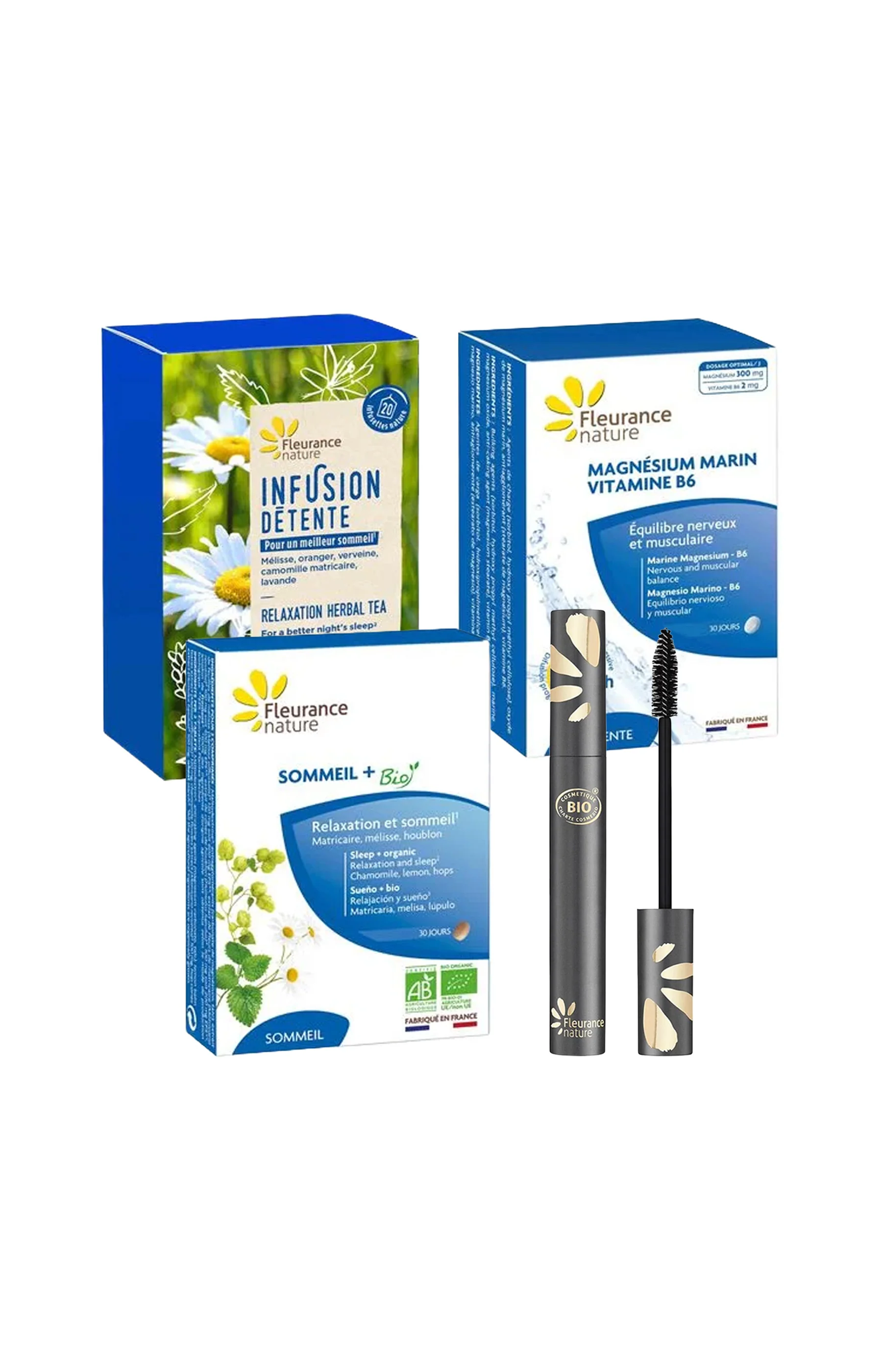 Lot trio sommeil relaxation + mascara restructurant noir 10 ml offert