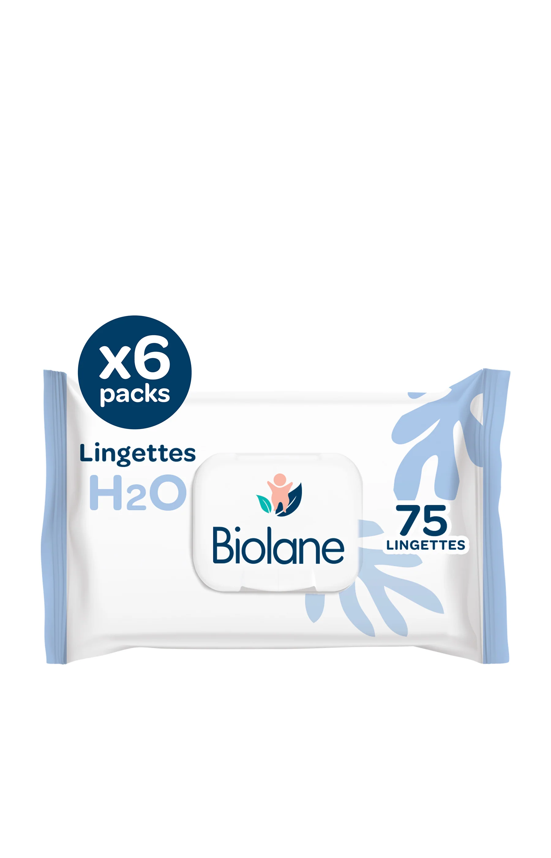 Lot de lingettes H2O - 6 x 75