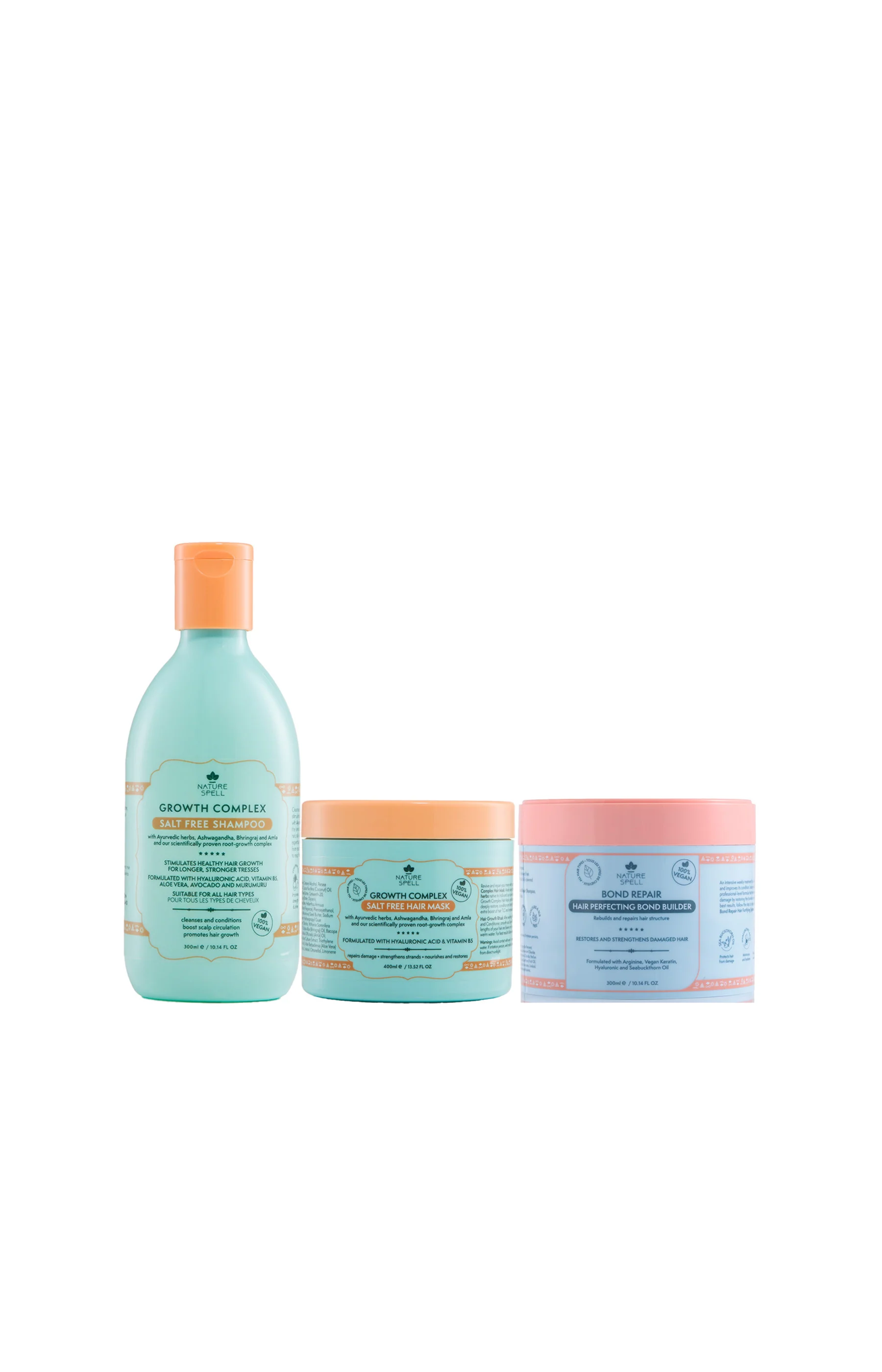 Lot fortifiant cheveux - Shampooing, masque & soin capillaire - 3 unités