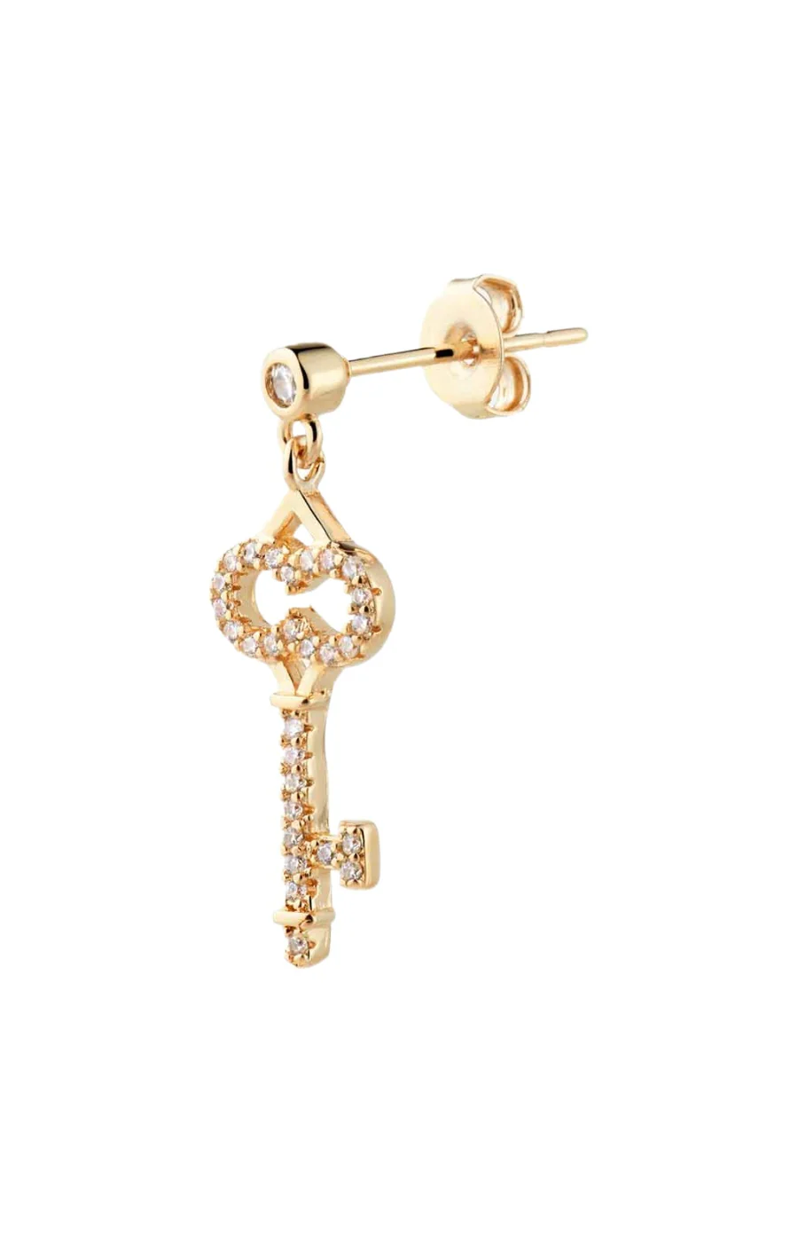 Boucle d'oreille - Baby key - Laiton doré or 1 micron - Image 2