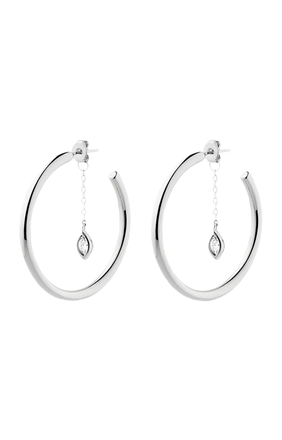 Boucles d'oreilles -  Marquise - Laiton argenté - Image 2