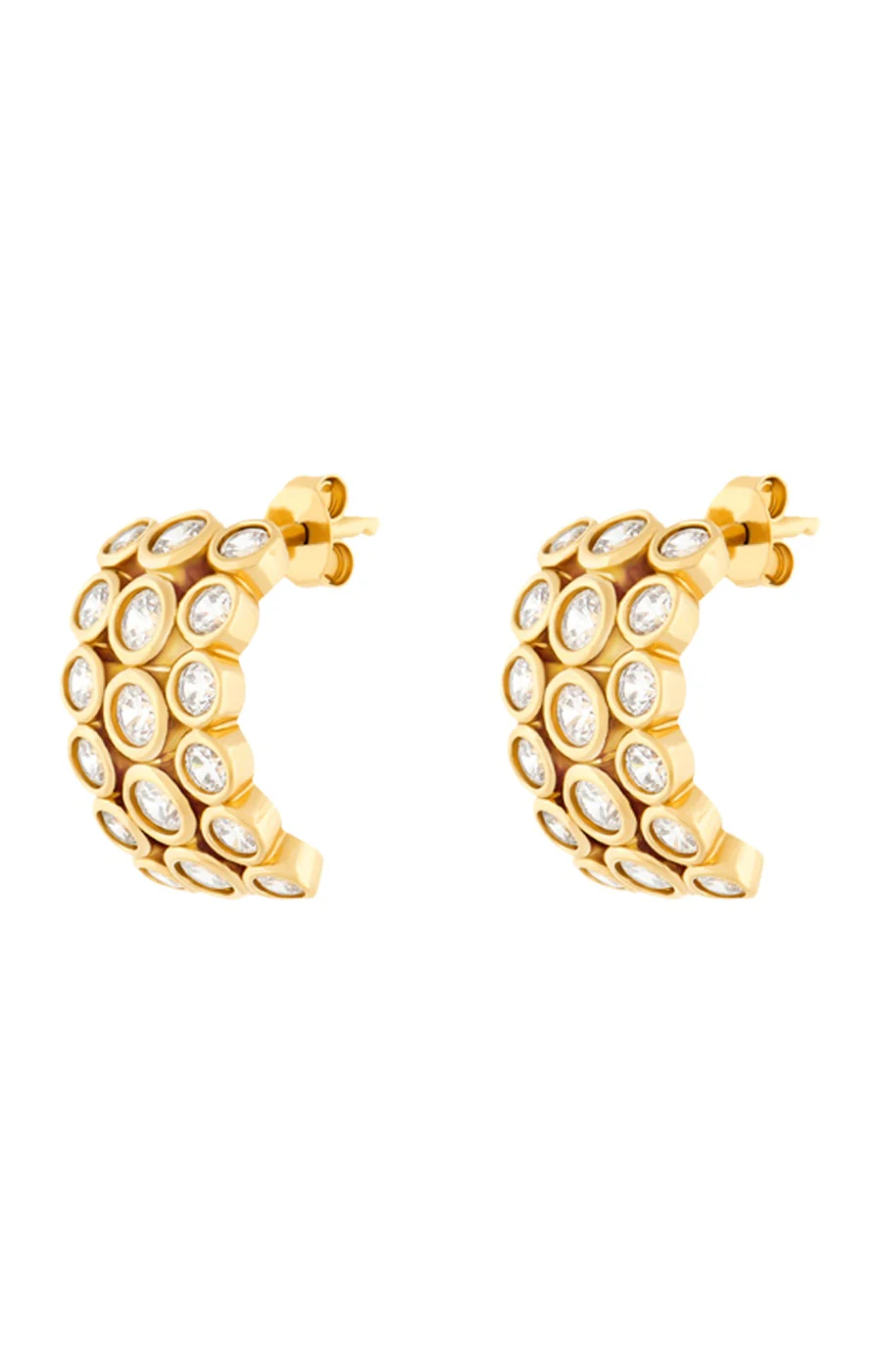 Boucles d'oreilles - Trio - Laiton doré or 1 micron
