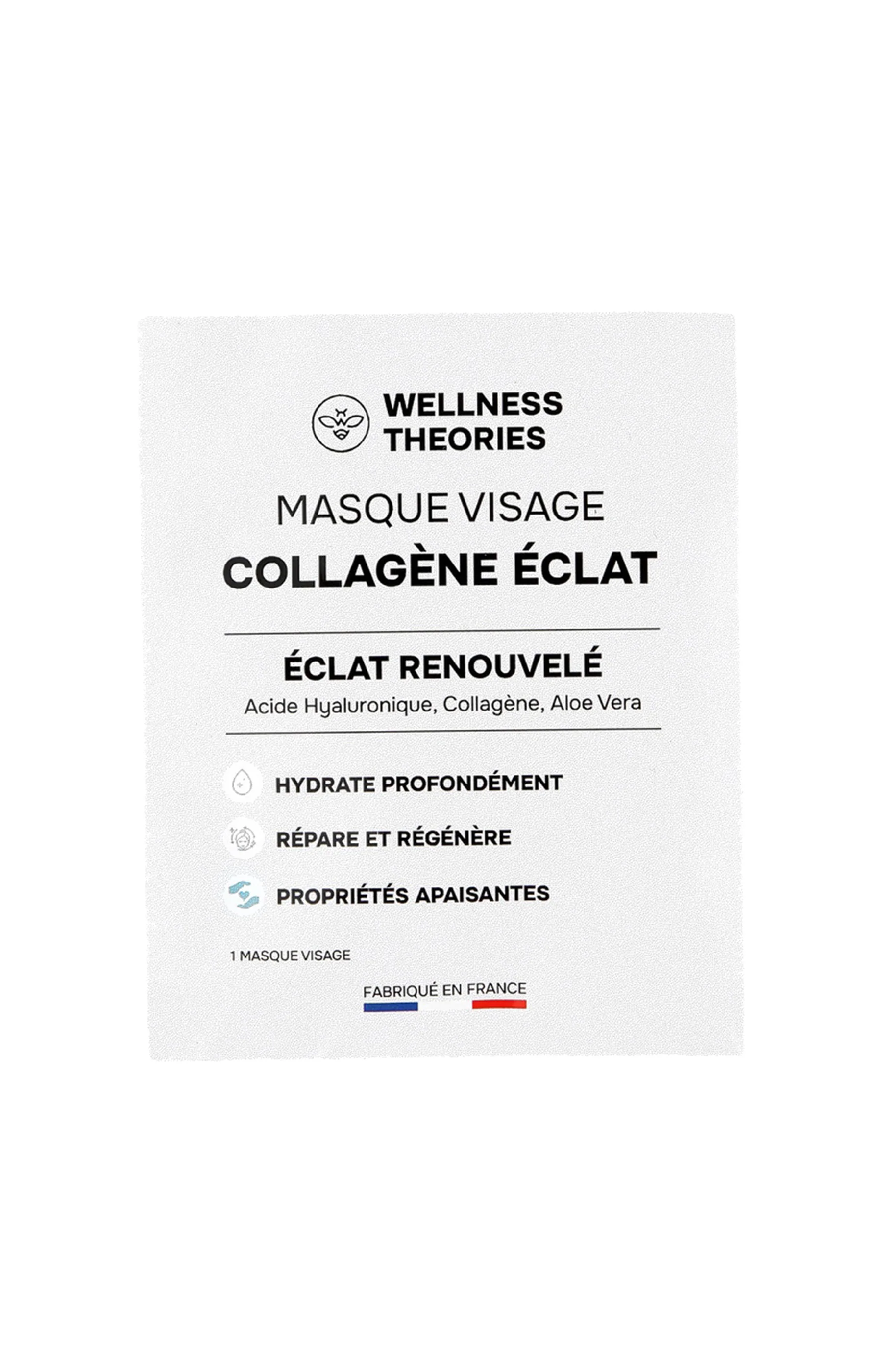 Masque tissu éclat- collagène & acide hyaluronique - Visage