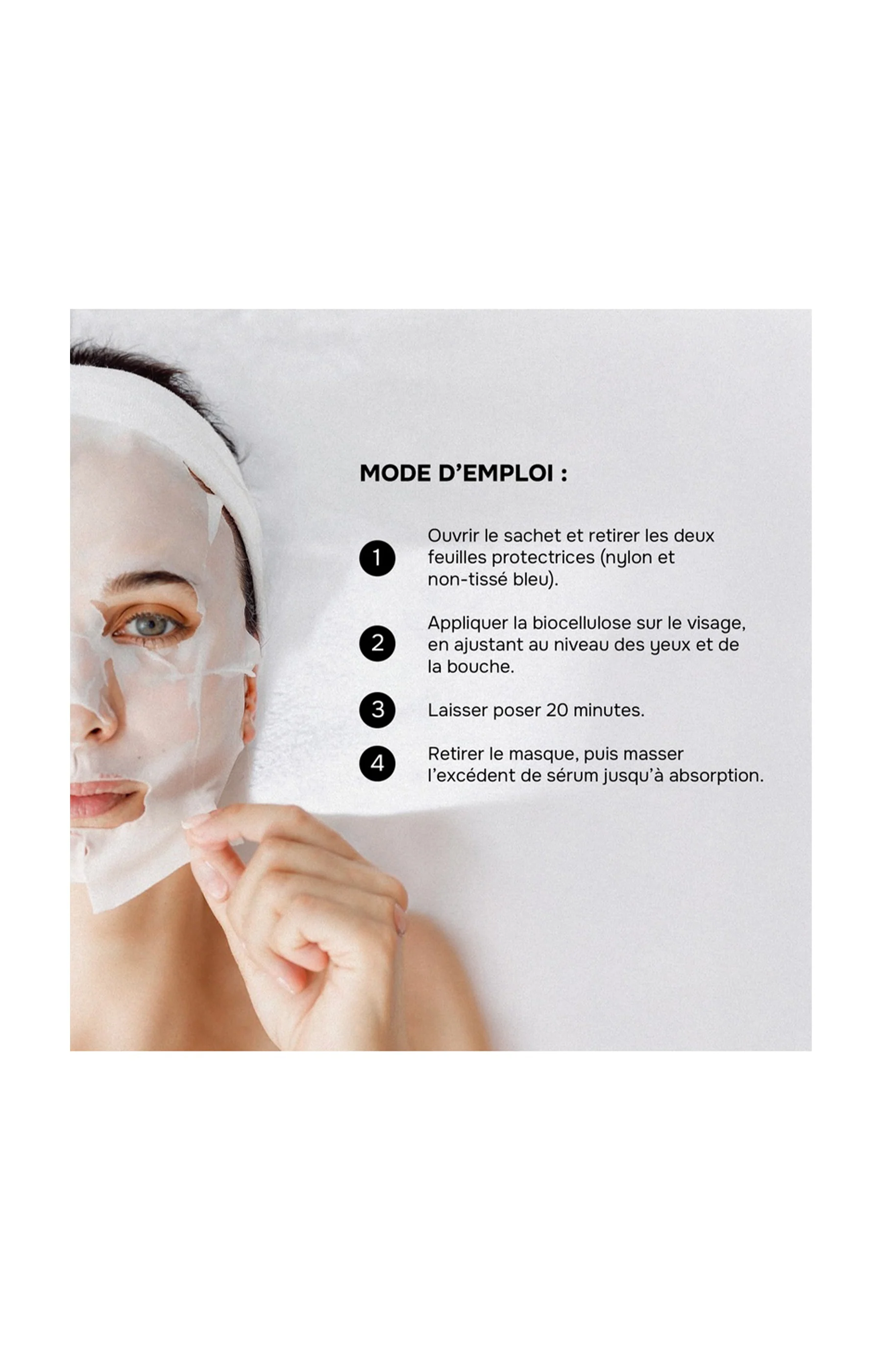Masque tissu éclat- collagène & acide hyaluronique - Visage - Image 3