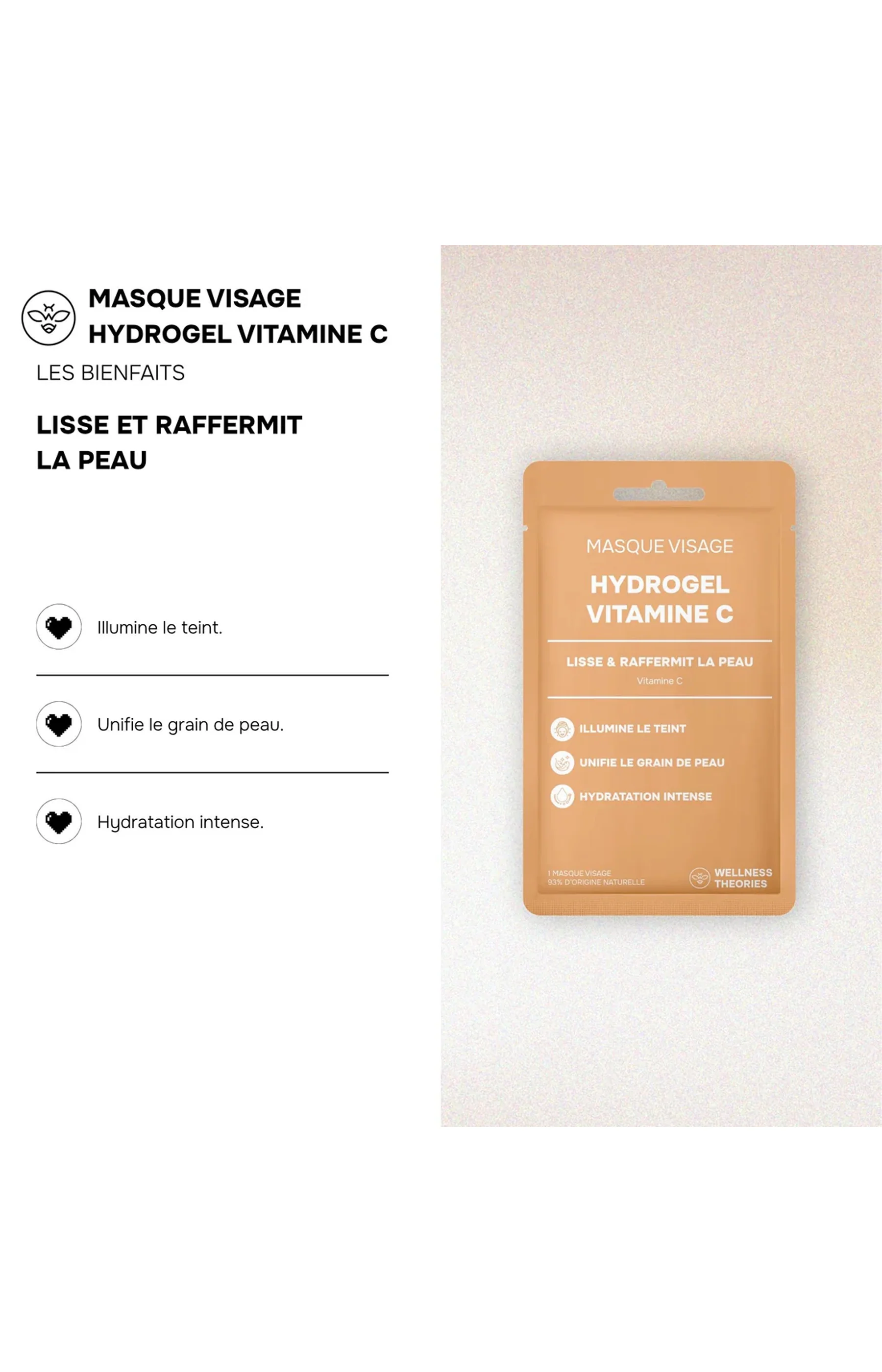 Masque hydrogel éclat - Vitamine C & extraits végétaux - Visage - Image 3
