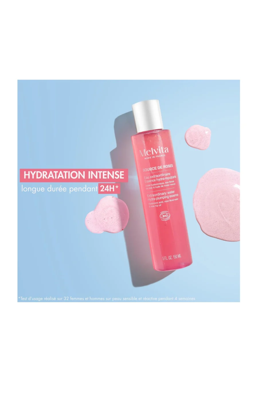 Eau extraordinaire hydra-repulpante - Source de Roses - Acide hyaluronique - 150 ml - Image 5