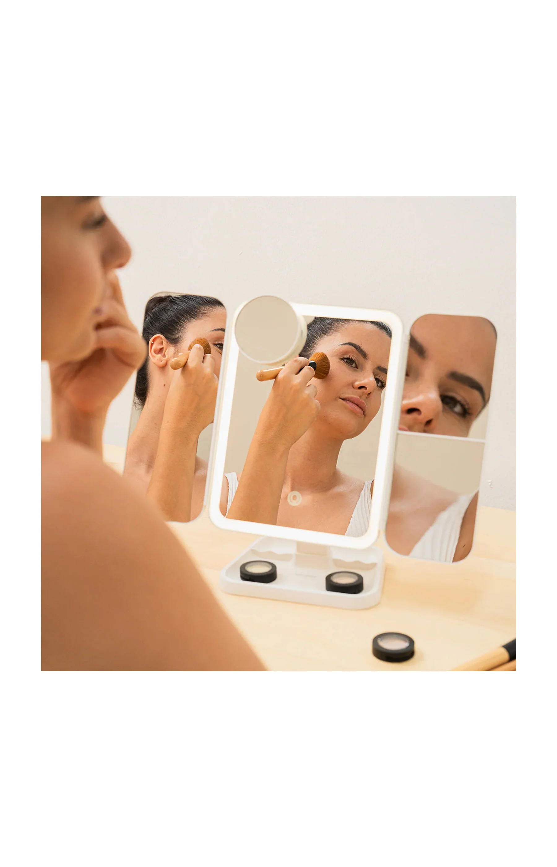 Miroir de Maquillage - Triptique LED -  Rechargeable - Image 3