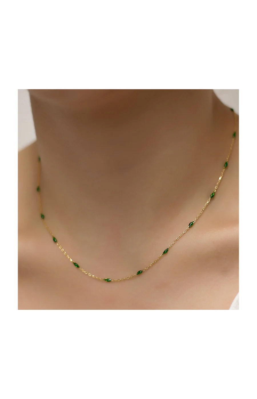 Collier - Argent 925/000 plaqué or & émail - Image 2