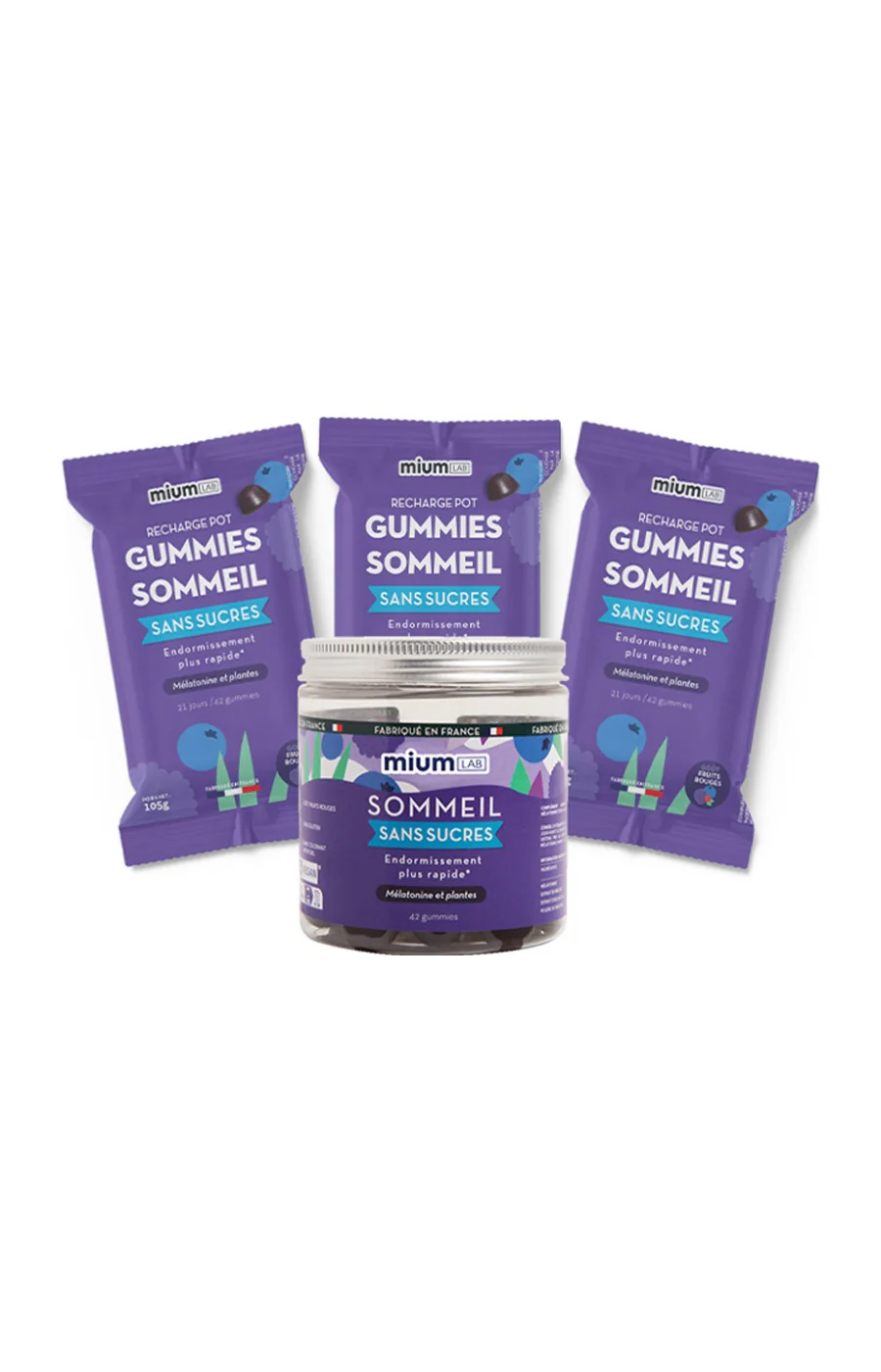 Cure gummies sommeil - Mûre & myrtille - Sans sucres - 3 mois