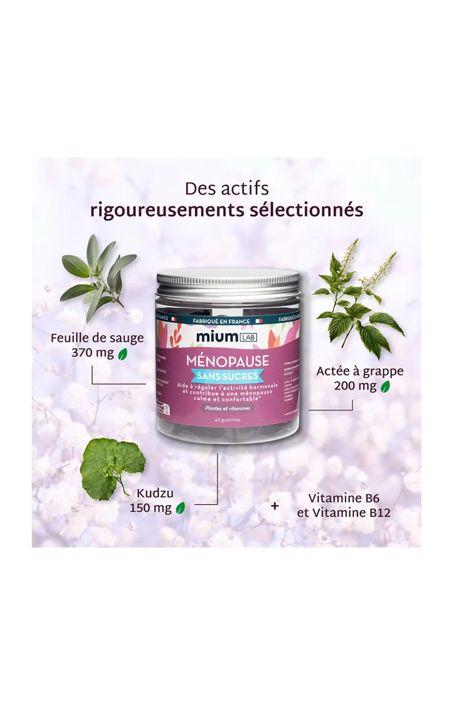 Cure sachets de gummies ménopause - Pomme & cassis - Sans sucres - 2 mois - Image 2