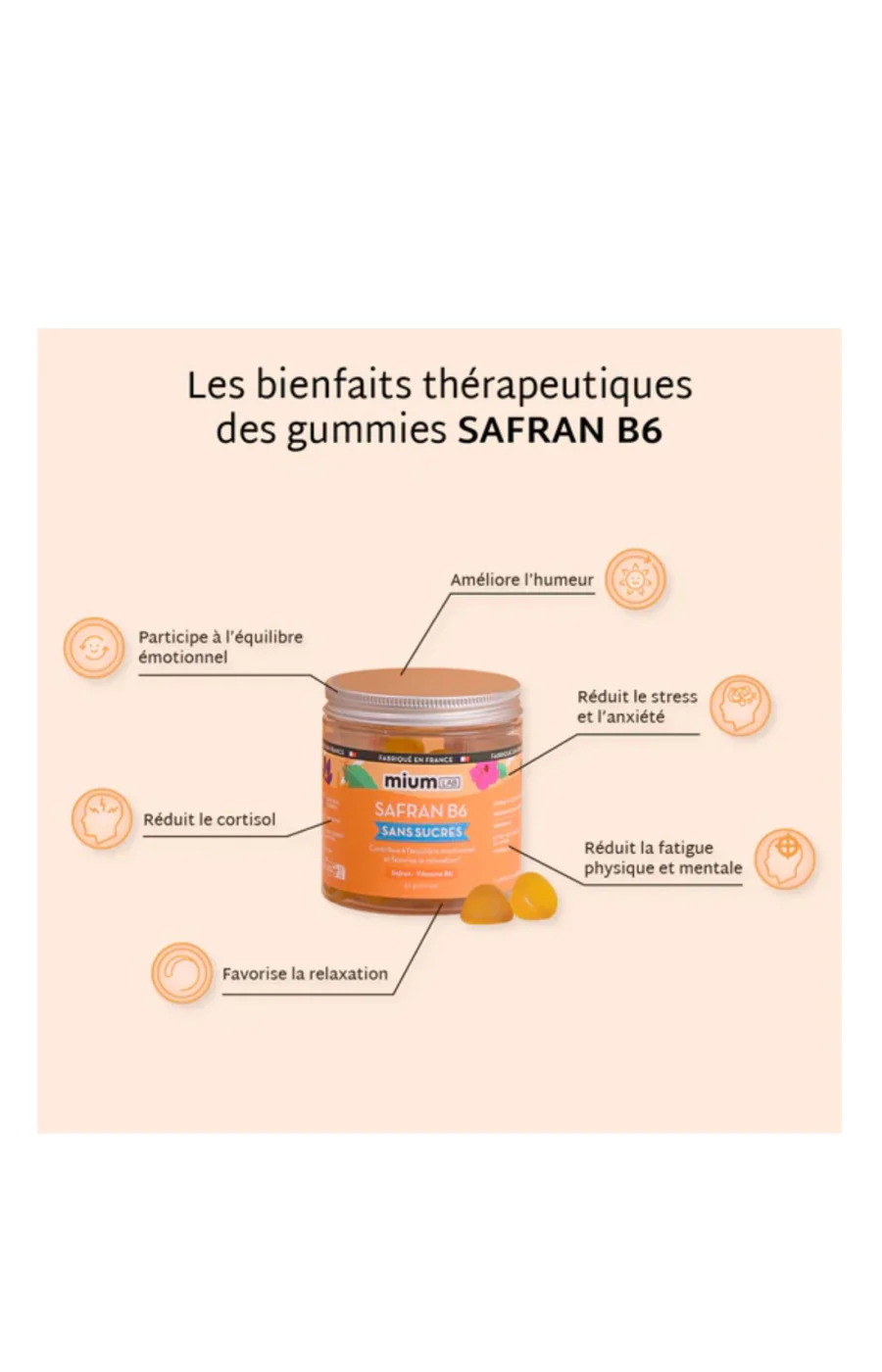 Cure gummies équilibre émotionnel - Pêche & hibiscus - Sans sucres - 3 mois - Image 5