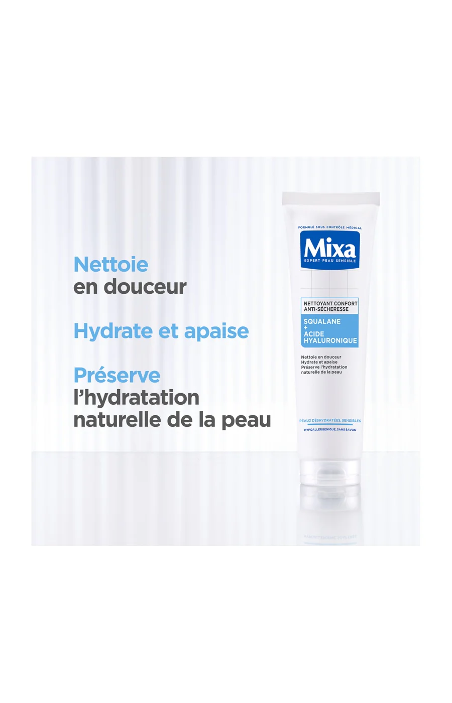 Gel nettoyant apaisant - Acide hyaluronique & squalane - Peaux sensibles - 200 ml - Image 3
