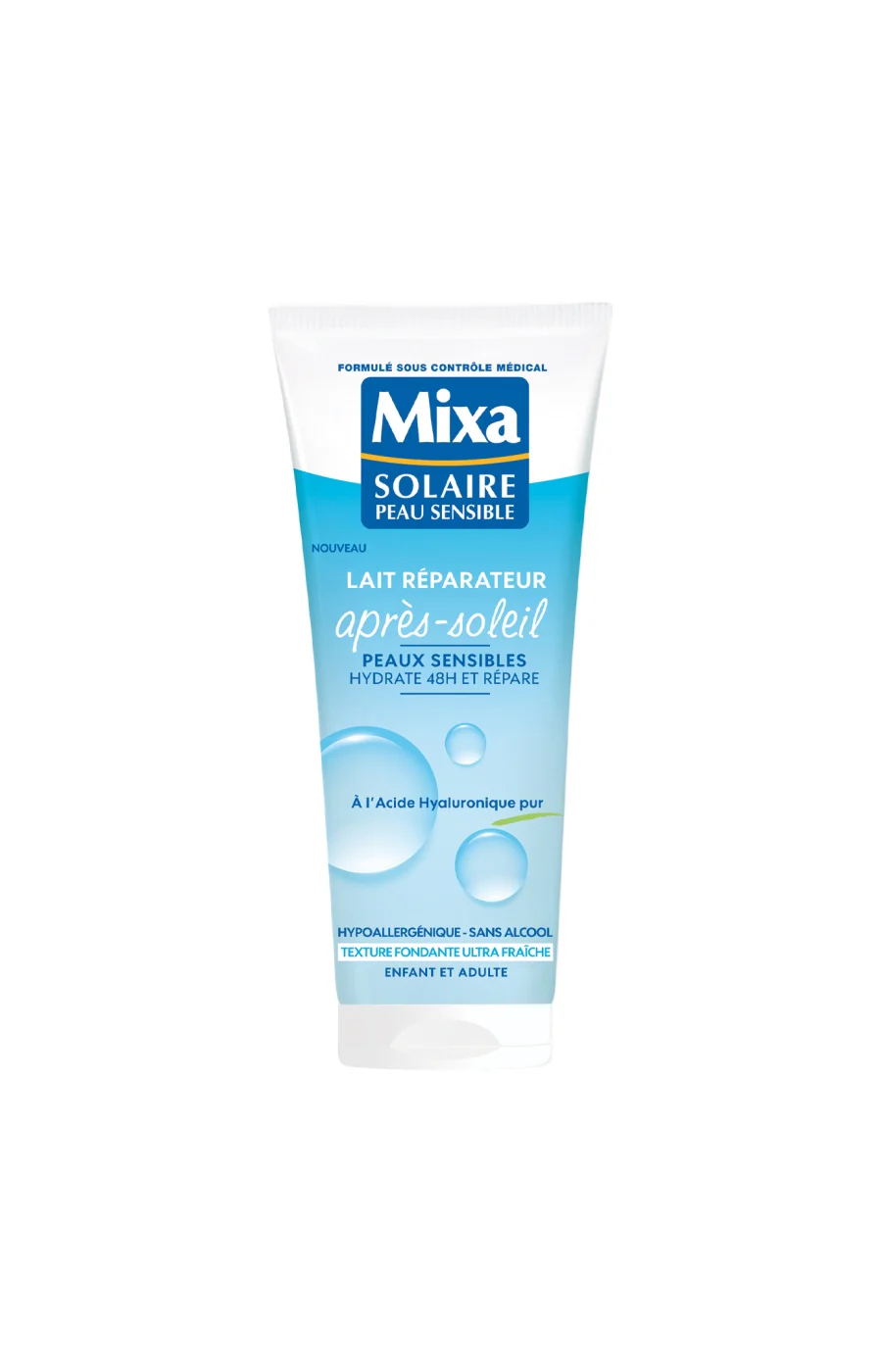Lait réparateur après-soleil - Acide hyaluronique - Peaux sensibles - 200 ml