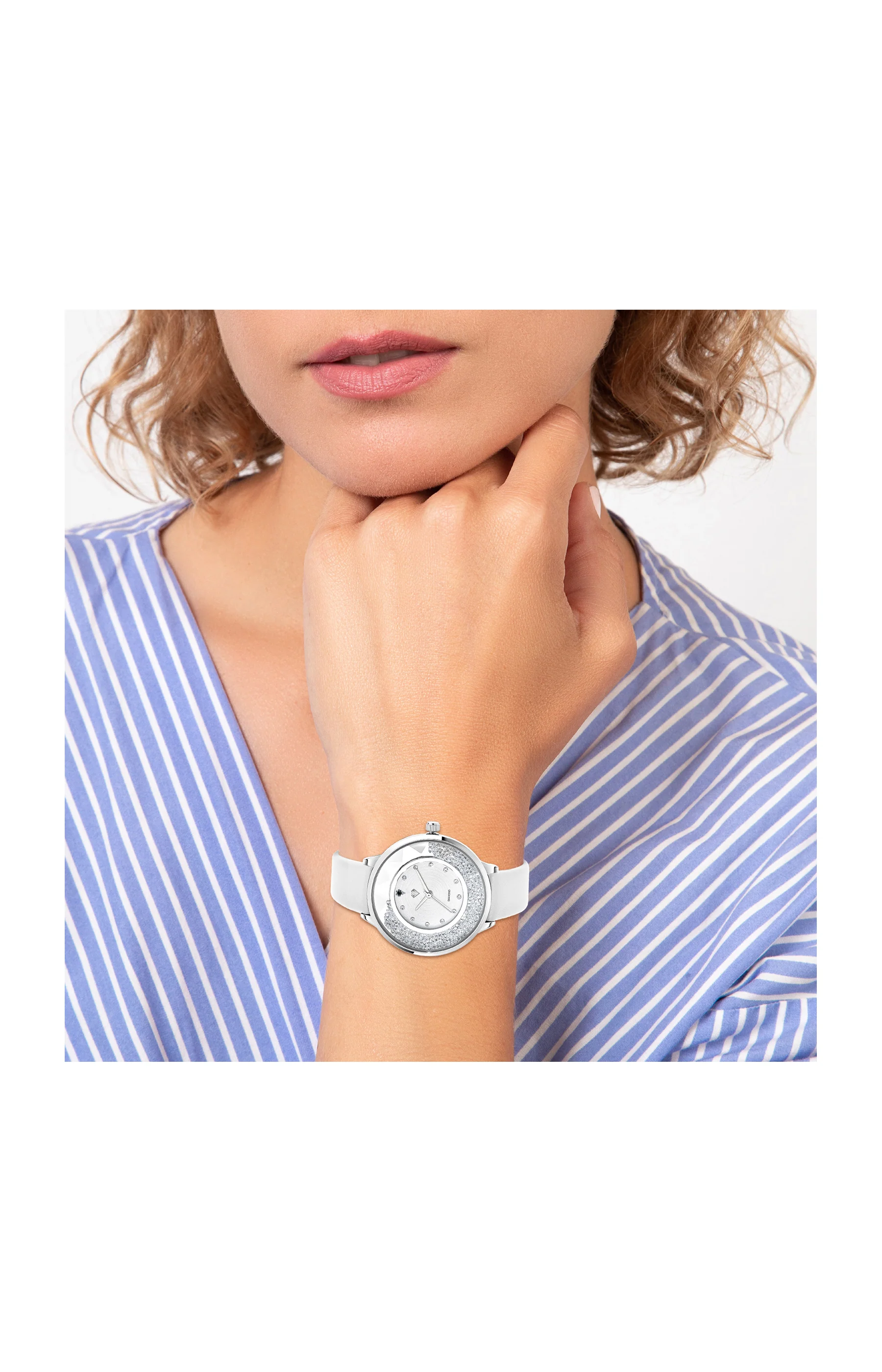 Montre qwartz - Diamant noir 0,01 carats & cristaux - Image 2
