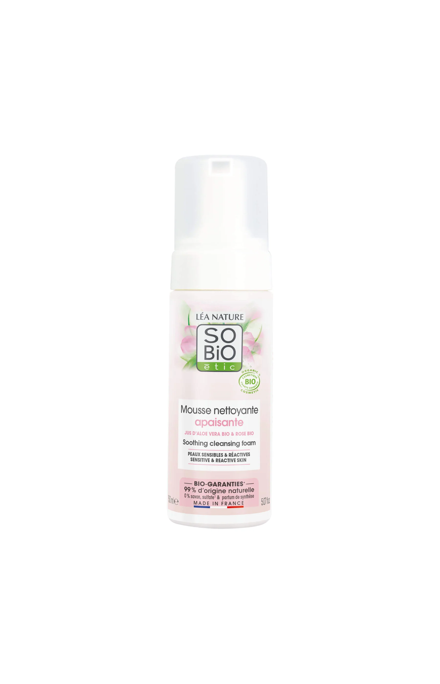 Mousses nettoyantes apaisantes bio - Aloe vera - Peaux sensibles & réactives