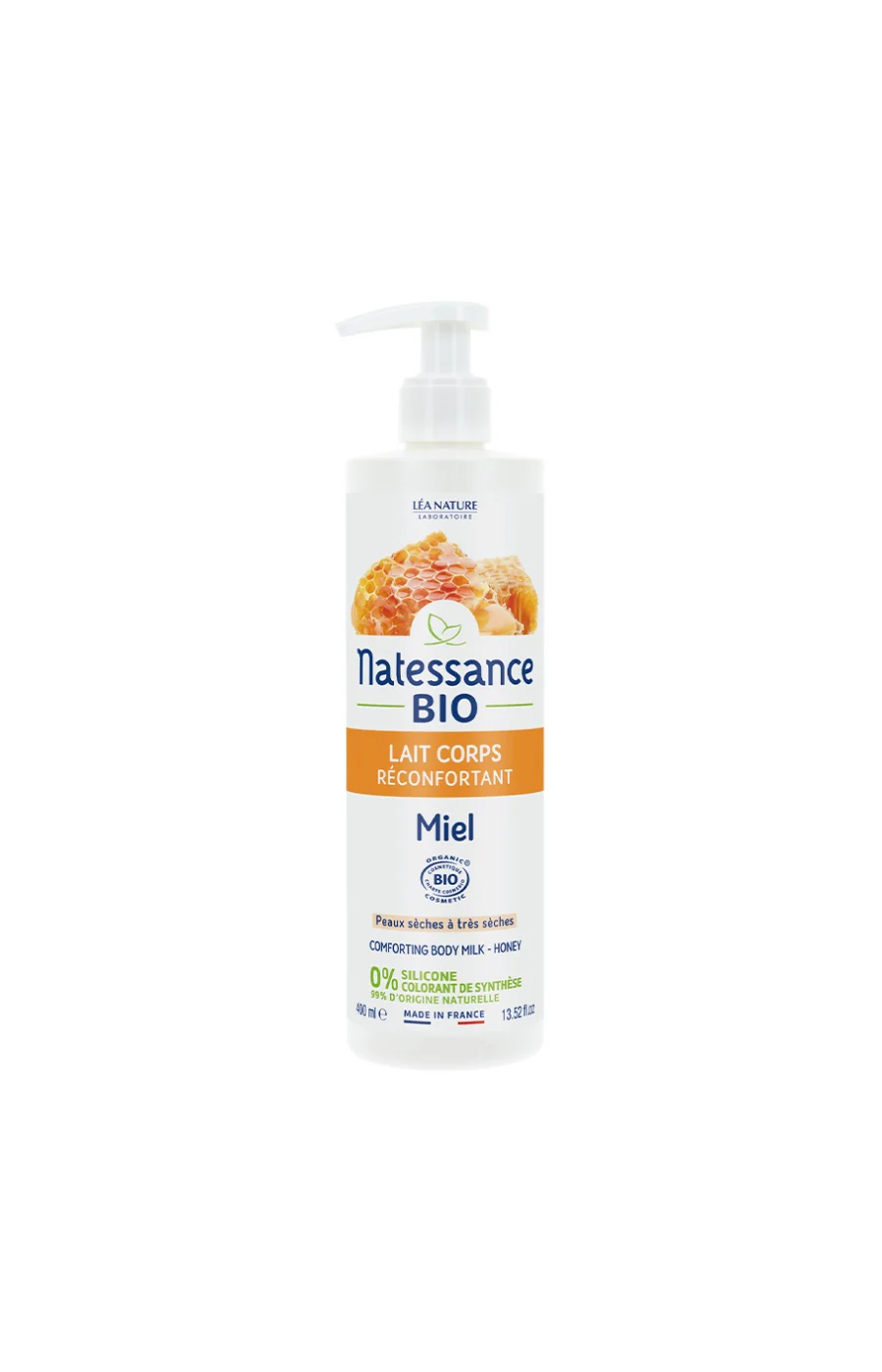 Lait corps réconfortant bio - Miel - Peaux sèches - 400 ml