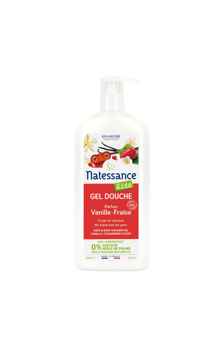 Shampoings douche bio - Vanille-fraise - Enfant - 2 x 500 ml