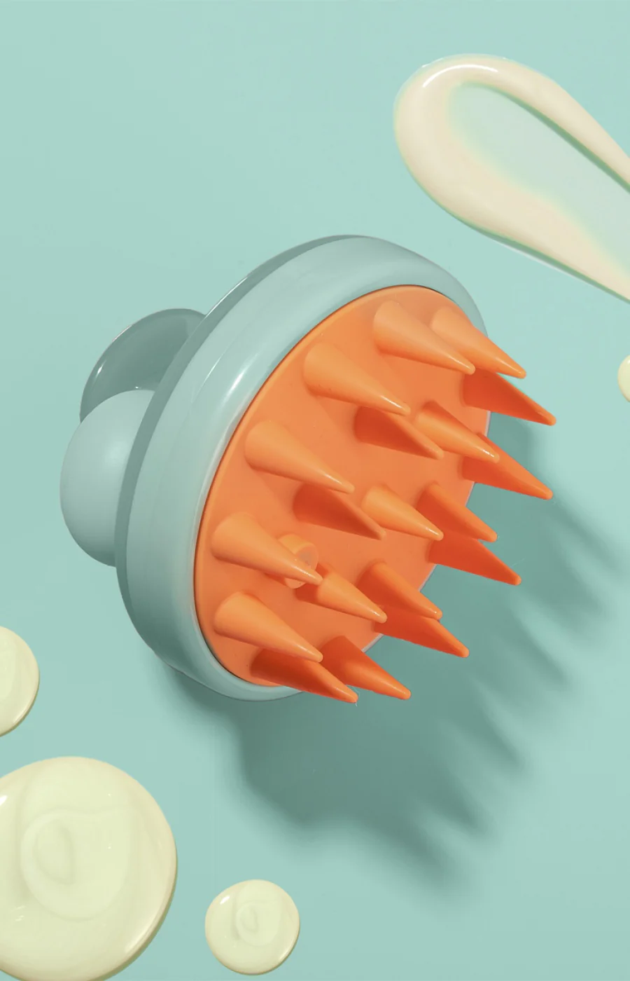 Brosse massante cuir chevelu - Bleu & orange - Image 2