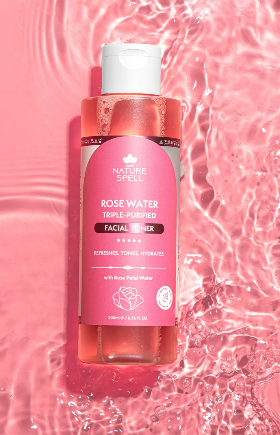 Lotion tonique hydratante - Eau de rose - 200 ml - Image 2