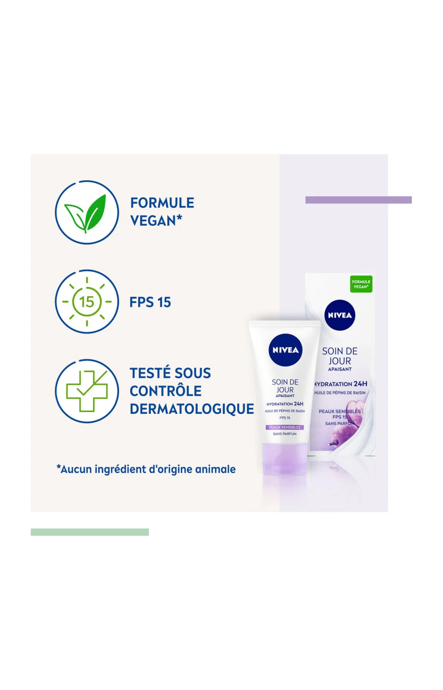 Crème de jour apaisant & hydratant 24h SPF 15 - Sensitive - Peaux sensibles - Image 3