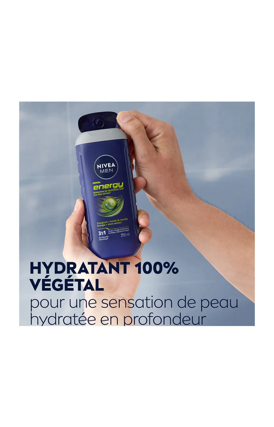Gels douche 3-en-1 à la menthe - Visage, corps & cheveux - Homme - 3 x 250 ml - Image 3
