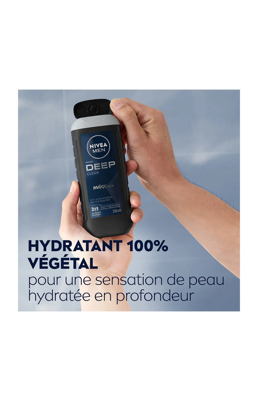 Gels douche 3-en-1 à la poudre d'argile - Visage, corps & cheveux - Homme - 3 x 250 ml - Image 3