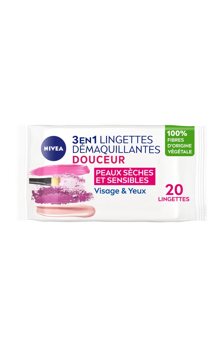 Lingettes démaquillantes douceur -  Peaux sèches - 20 unités