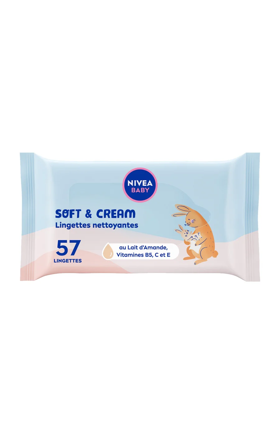 Lingettes nettoyantes multi-usages - Soft & Cream - Bébé - 57 unités