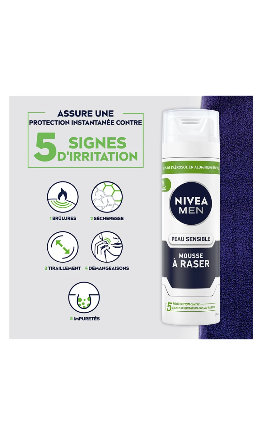 Mousse à raser - Peaux sensibles - Homme - 200 ml - Image 2