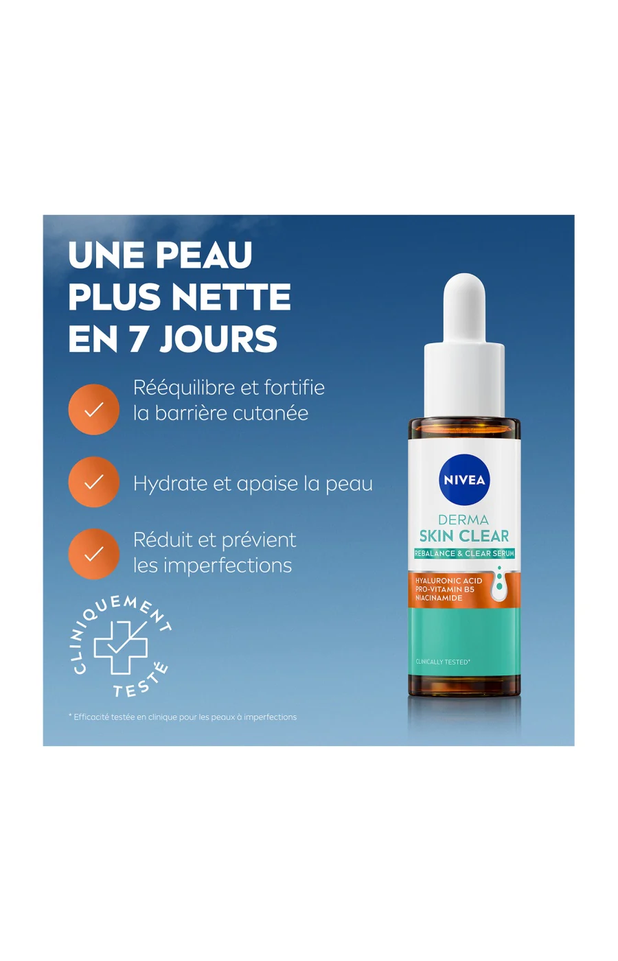 Sérum purifiant - Derma Skin Clear - Niacinamide & acide hyaluronique - Peaux à imperfections - 30 ml - Image 5