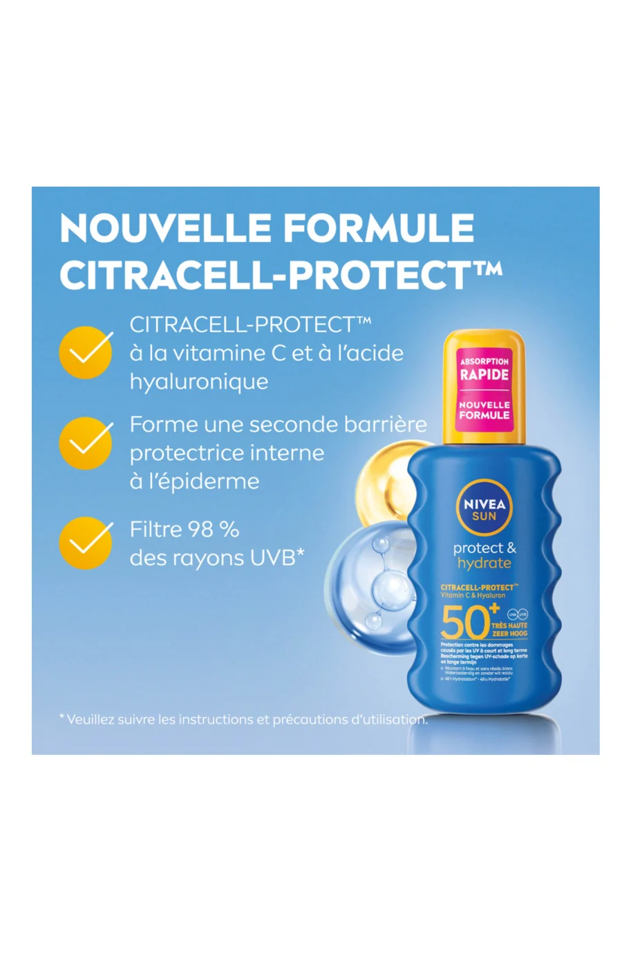 Spray solaire hydratante SPF 50+ - Protect & Hydrate - Corps - 200 ml - Image 2