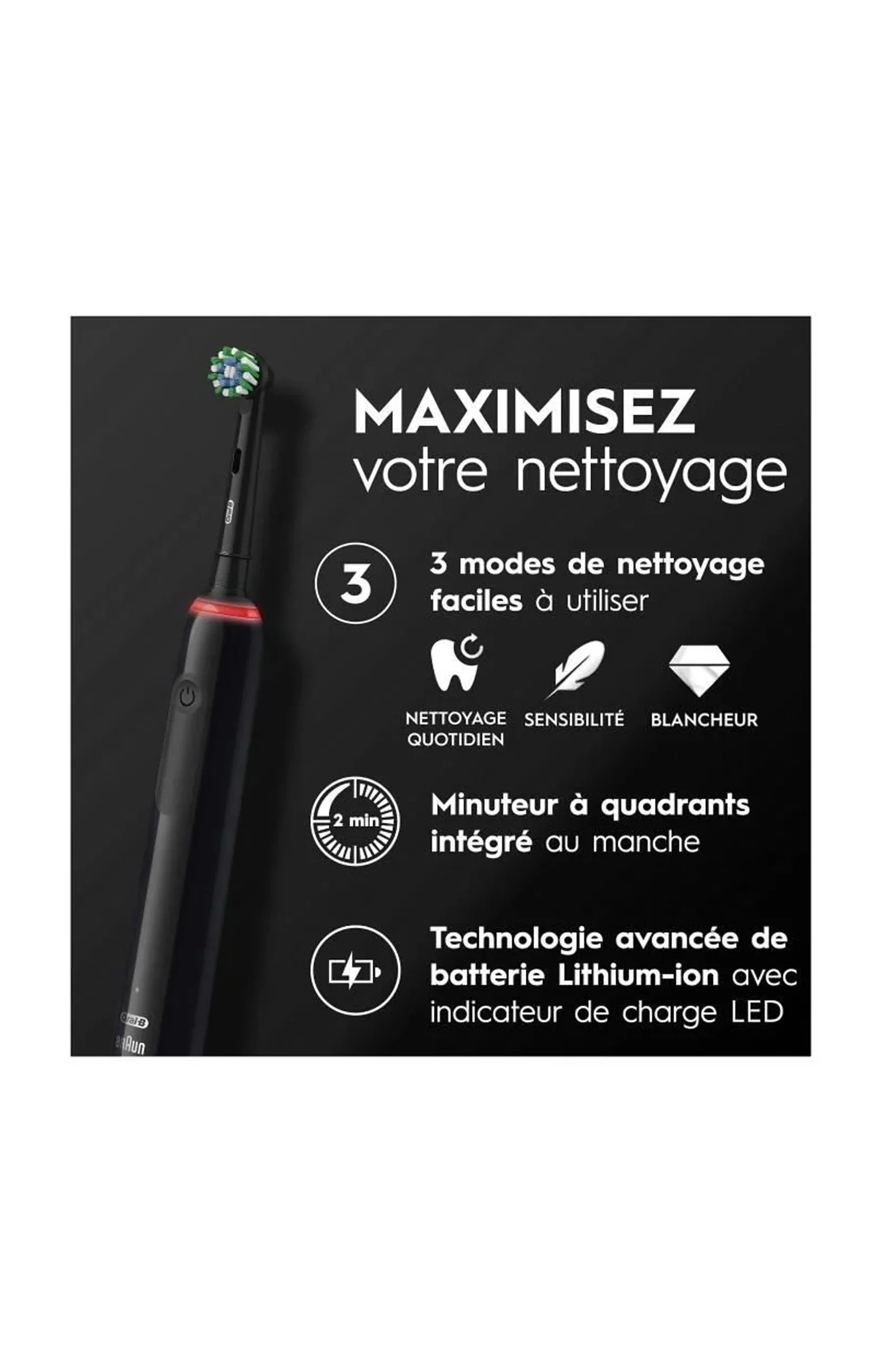 Duo brosses à dents électrique - Pro 3900 - Noir - Image 2