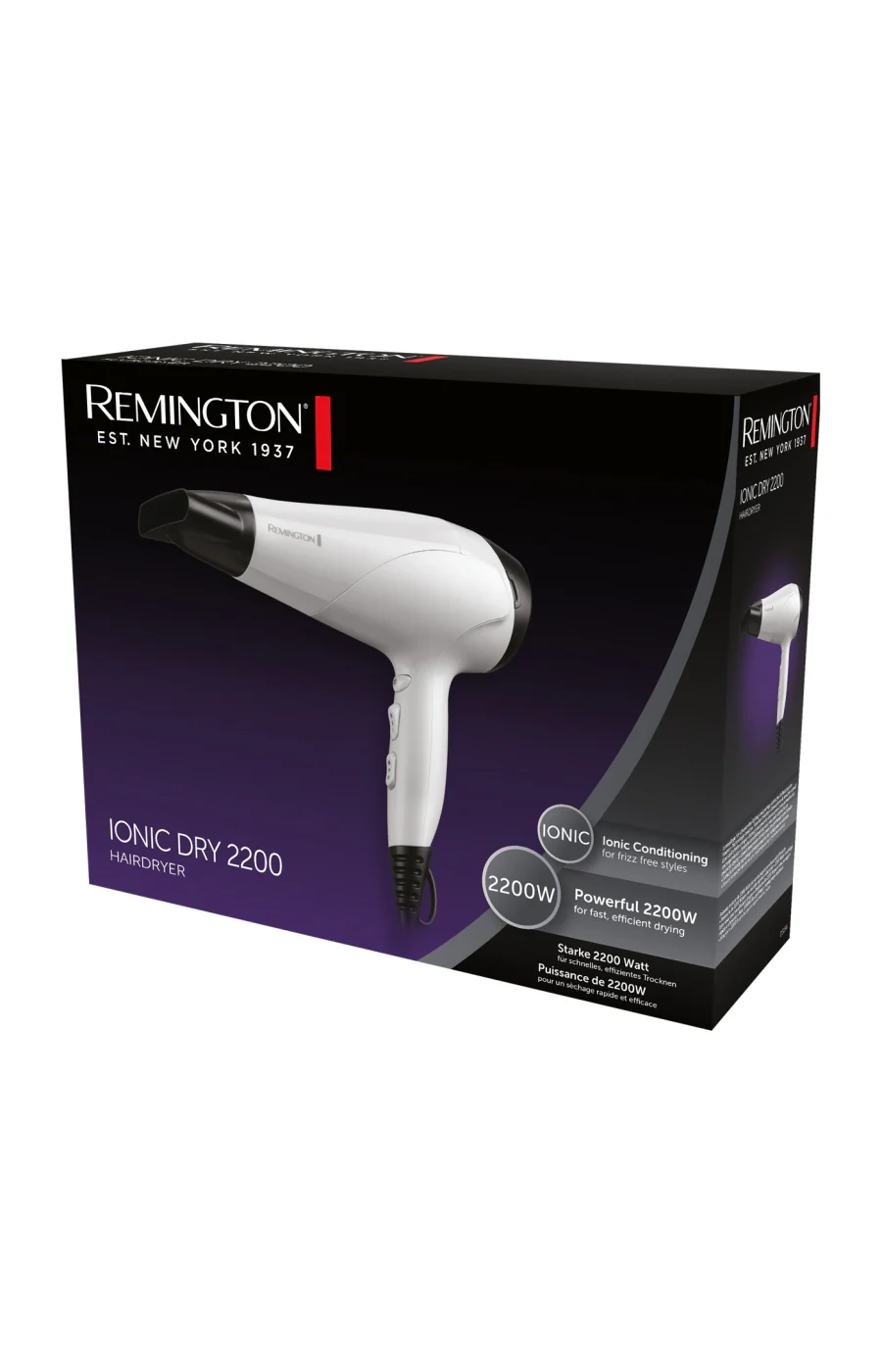 Sèche-cheveux & diffuseur - Ionic Dry - 2200 W - Blanc - Image 5