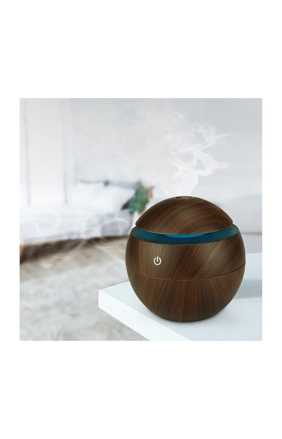 Humidificateur avec lumières LED - 130 ml - Marron foncé - Image 4