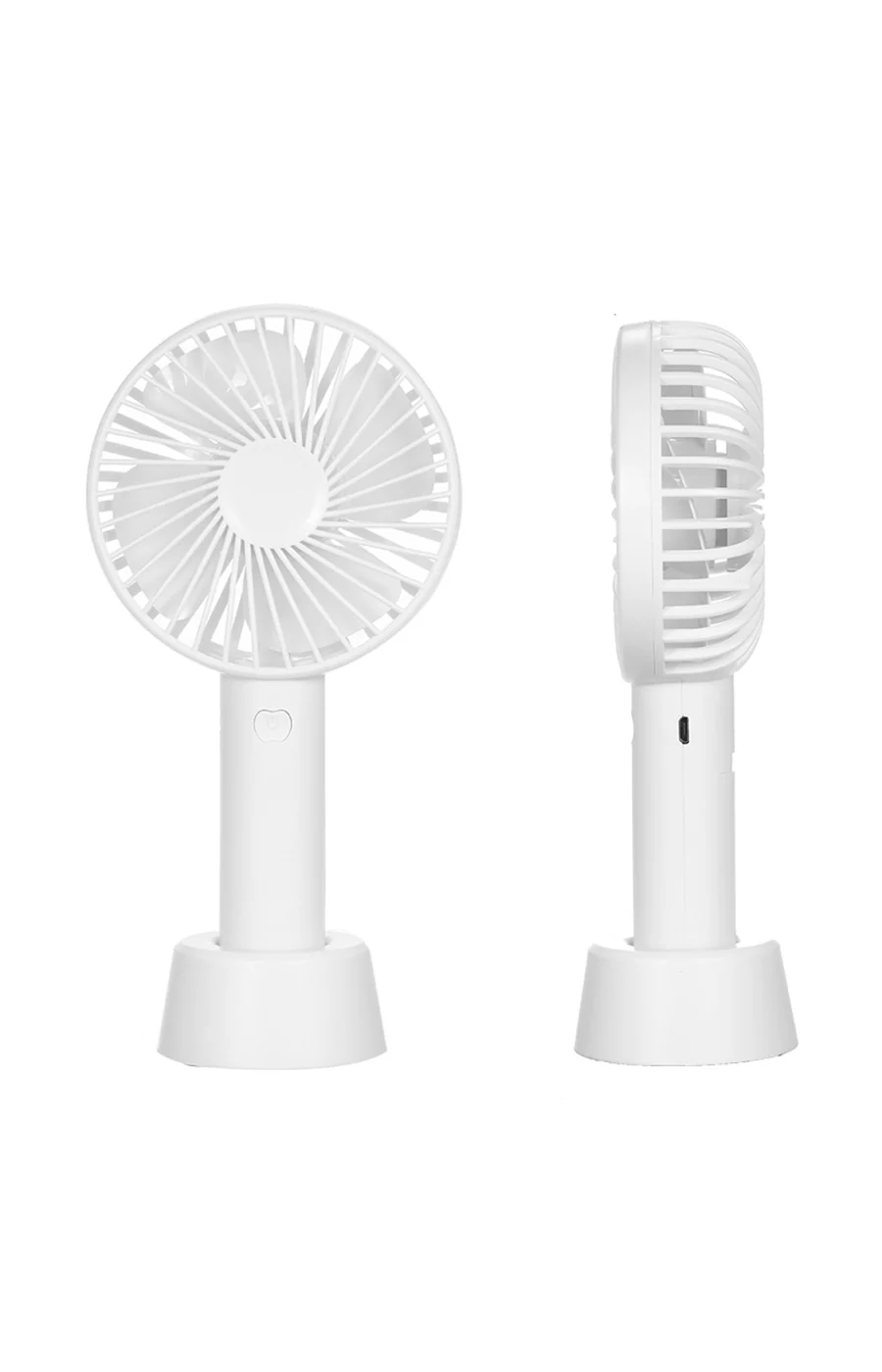 Mini ventilateur rechargeable avec support de table - Blanc - Image 2
