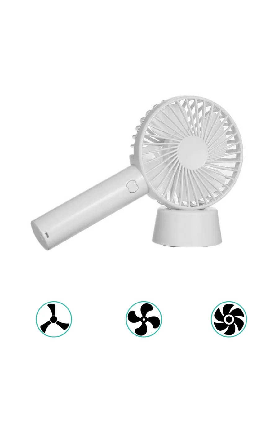Mini ventilateur rechargeable avec support de table - Blanc - Image 3