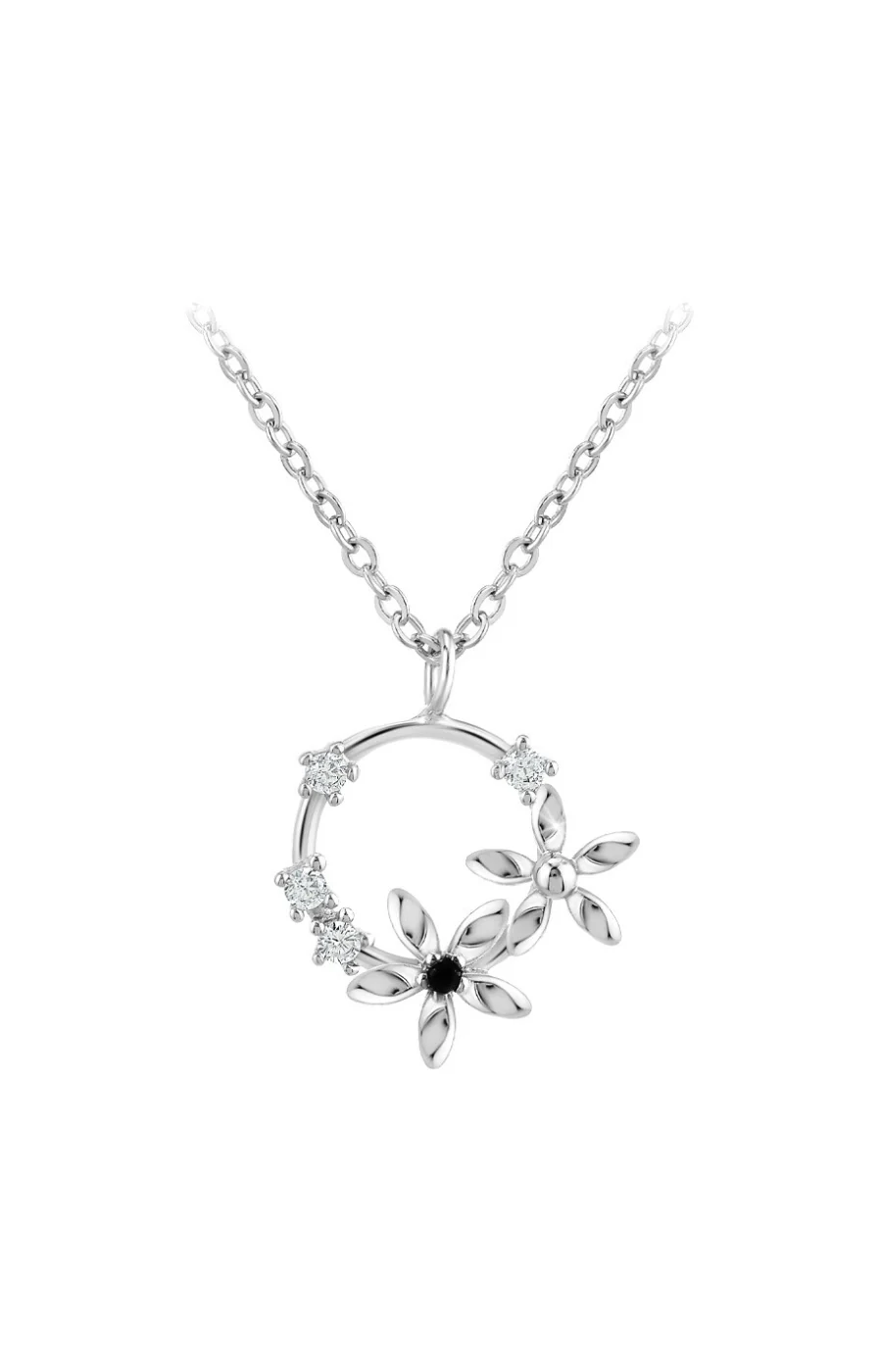 Collier fleurs - Laiton, diamant & cristaux - Image 3